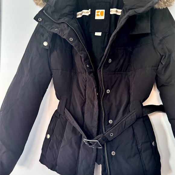 Hugo Boss Orange Belted Puffer Coat with real fur hood - Picture 2 of 16